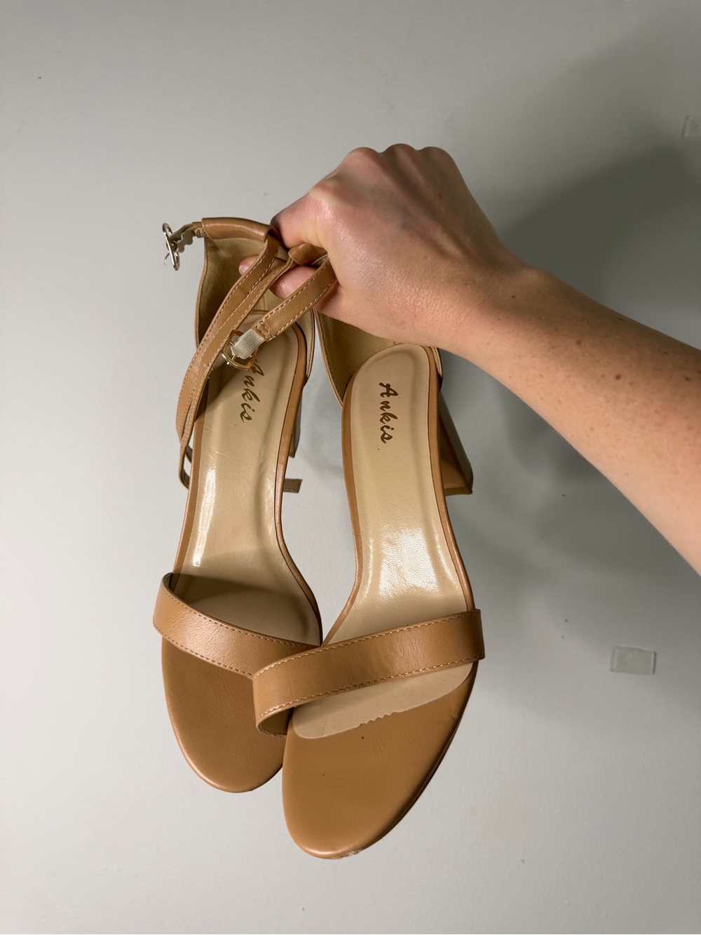Ankle Strap Sandals in Tan